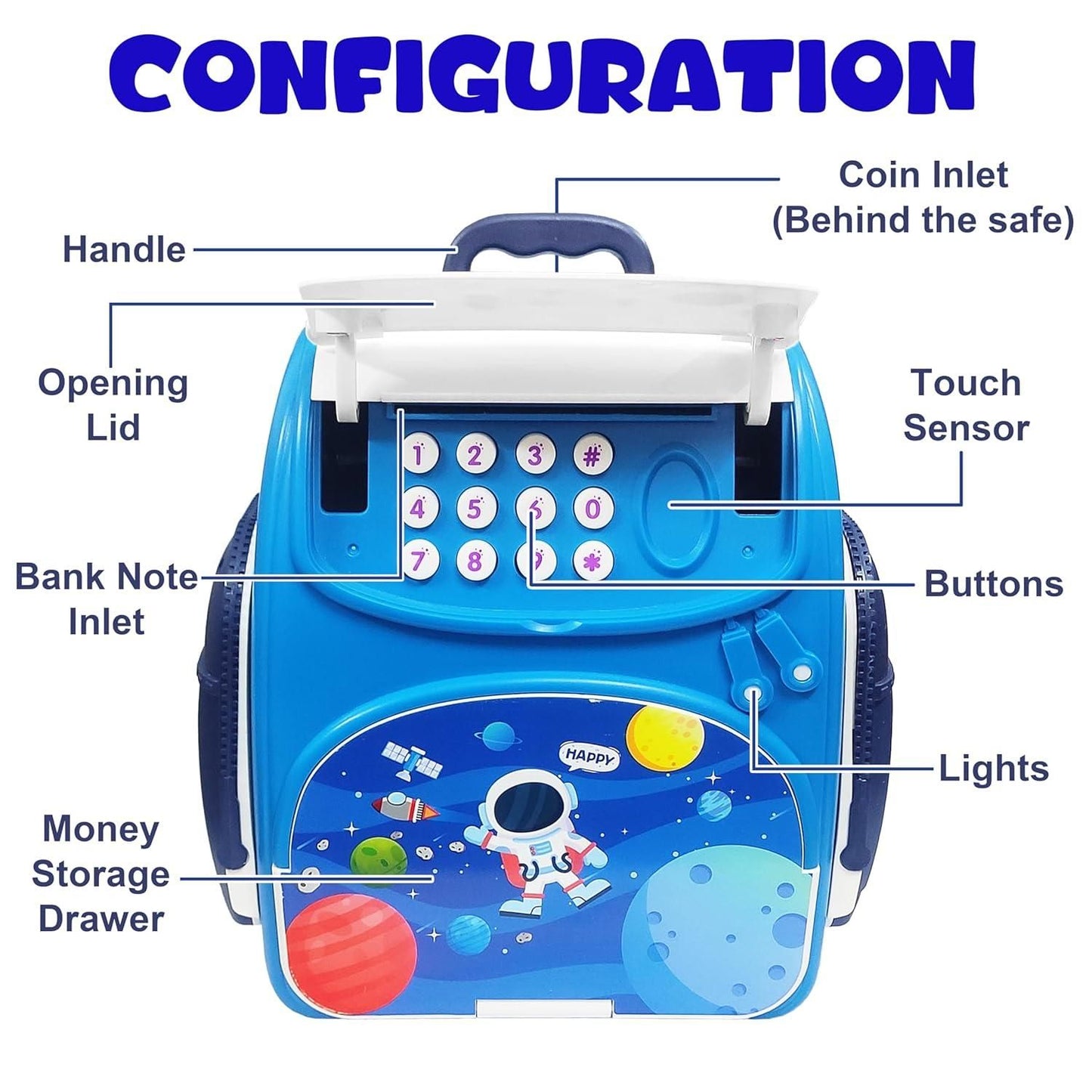Modern Money Safe Musical Piggy Bank Toy for Kids and Adults